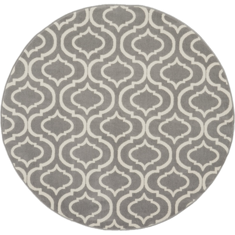 Tapis gris Sheron, Rond 5 pi 3 po