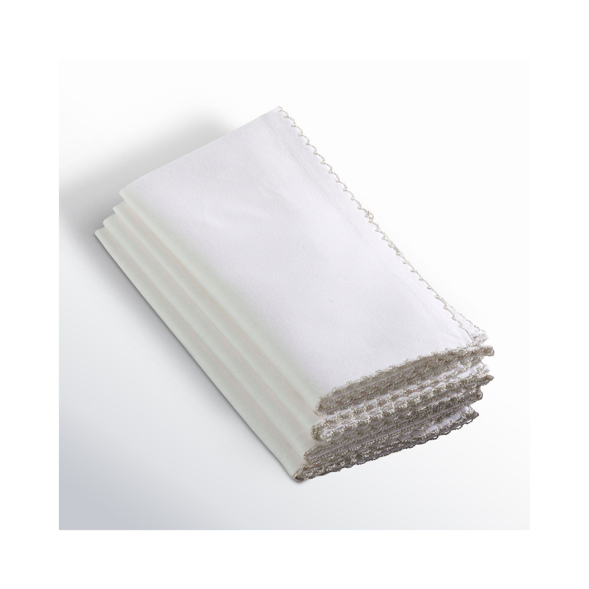 Vessie 20" Cotton Napkin, 6" x 6", Silver