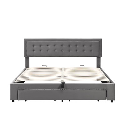Upholstered ottoman bed velvet