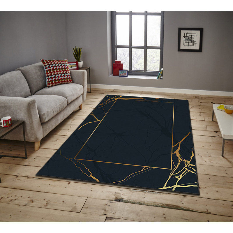 Tapis luxueux antidérapant, 100% polyester, 4,0 x 5,9 pieds, 740 g / m² | Velours avec impression numérique | Éponge stratifiée facile à nettoyer sous la machine, lavable à la machine | Parfait pour le salon, la chambre à coucher et la décoration intérieure