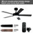 Vaczon 48" 5 - Blade Modern Ceiling Fan with LED Lights and Remote Control-2017049164