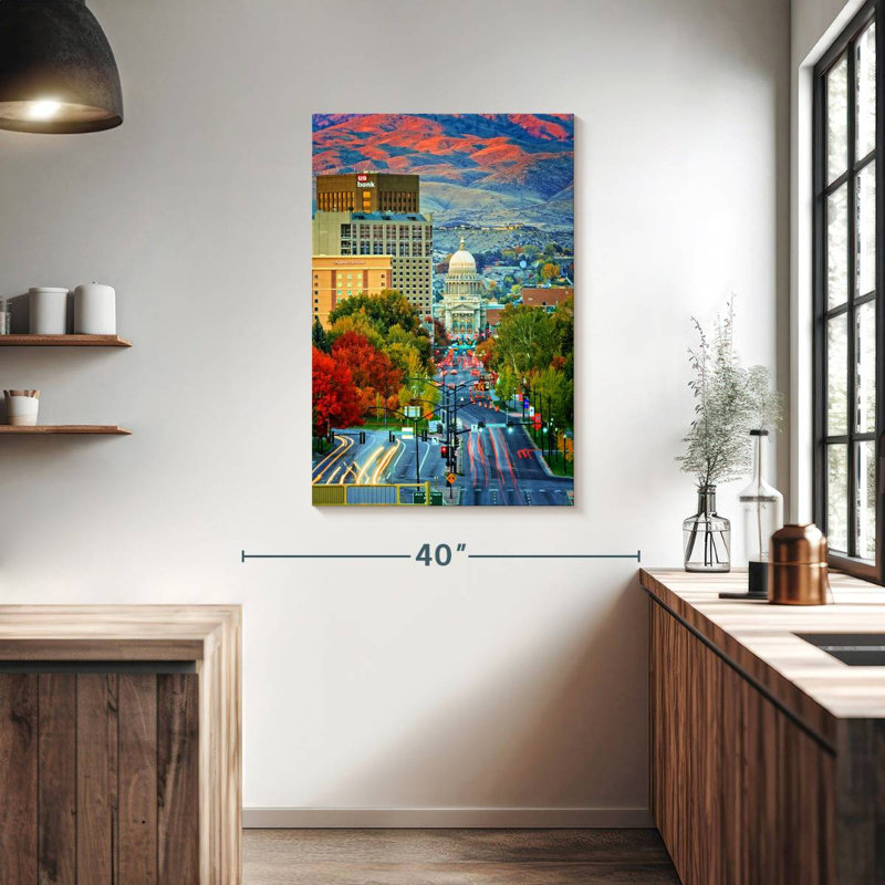 Aime Boise Autumn Sunset, 39" H x 26" W