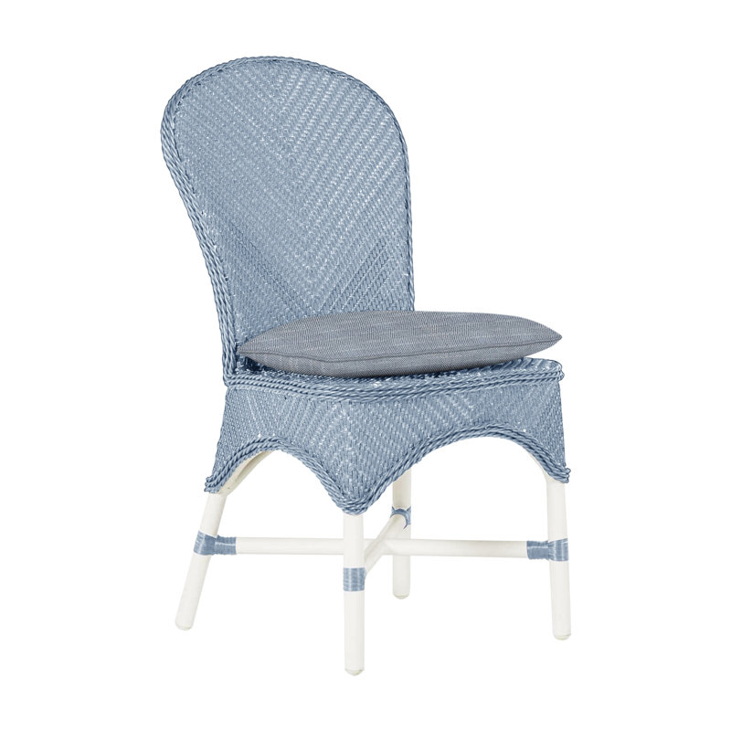 Chaise d'appoint d'extérieur Savoy N-Dura, Trépointe, Chambray Rollo, Craie / chambray
