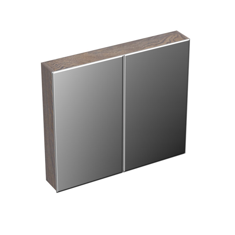 Jamiley Surface Mount Mirror Cabinet, 80.2cm H x 125cm W x 68cm D, Silver Grey