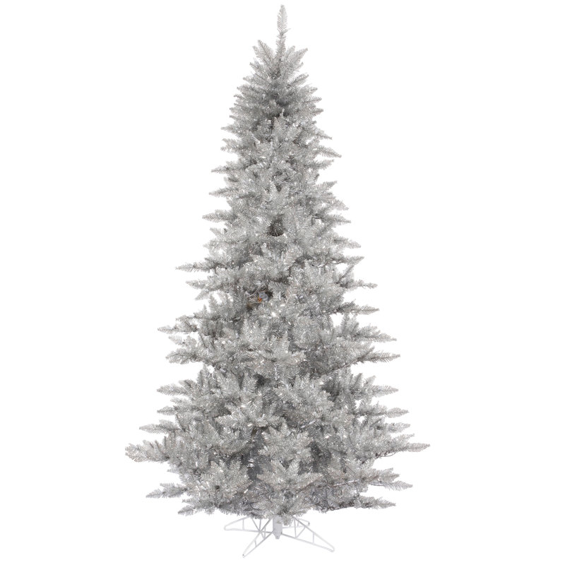 Sapin de noël artificiel 9' argenté tinsel