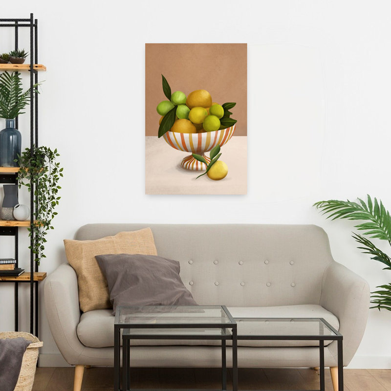 Art contemporain contemporain, plante fruitière, H 24 po x l 16 po