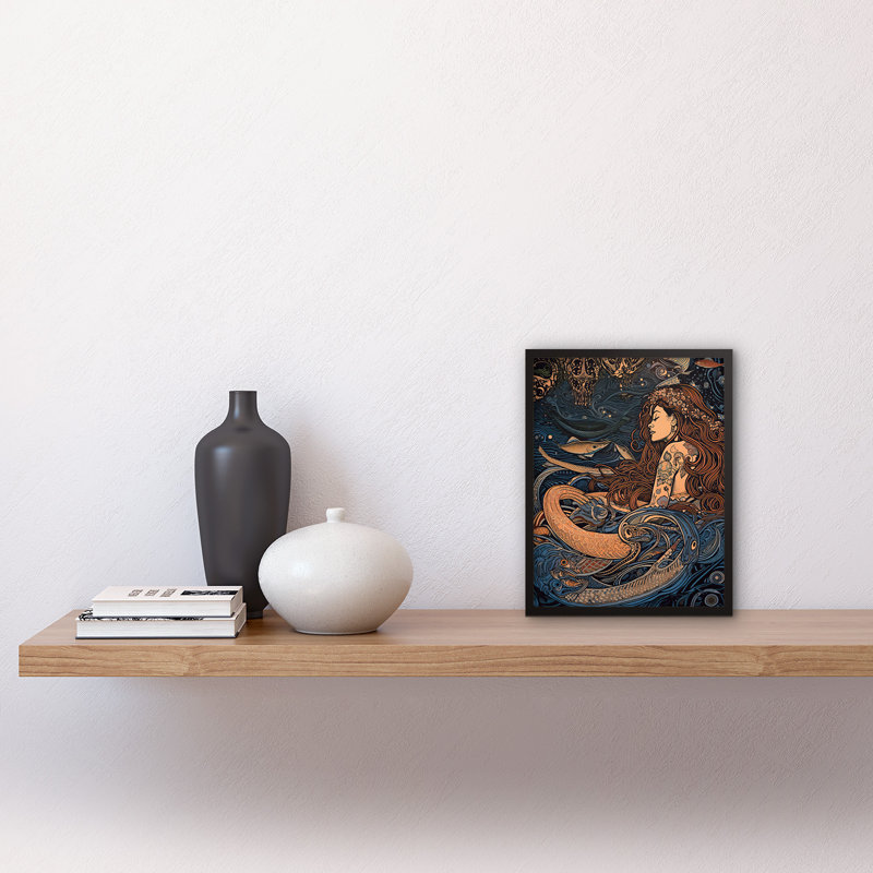 Vinoe Little Mermaid And Aquatic Animals - Single Picture Frame Print