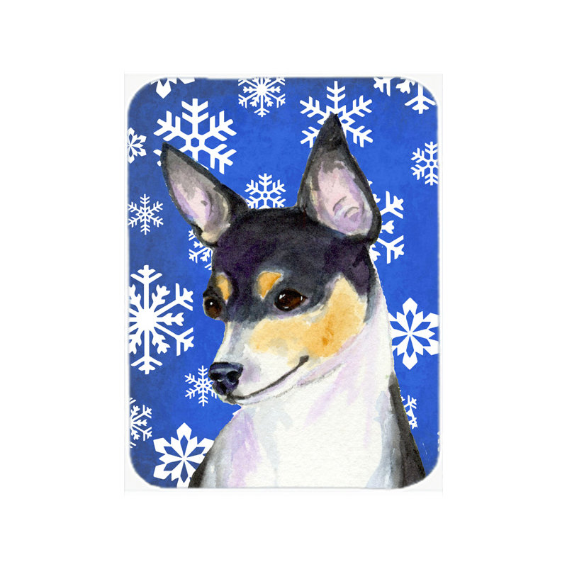 Planche à découper en verre chihuahuae allée de vacances Ashlynn, Bleu / Blanc