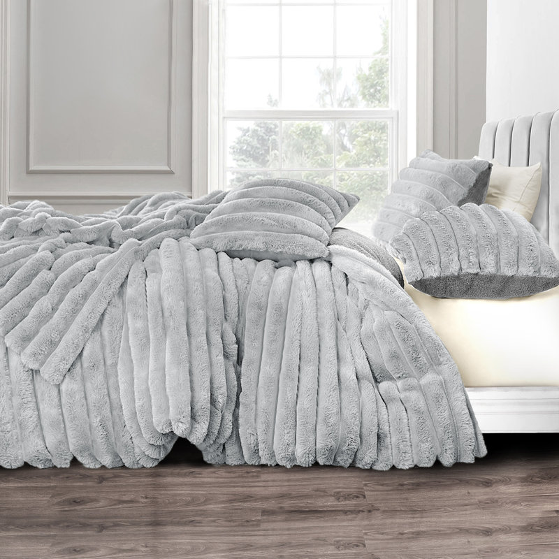 Polyester Solid Colour Duvet Cover Set, Single Duvet Cover + 1 Standard Pillowcase, Silver