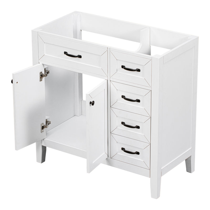 Meuble-lavabo 36 po sans lavabo, Noir, Blanc