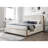 Beige Chenille & Walnut Finish EK Bed