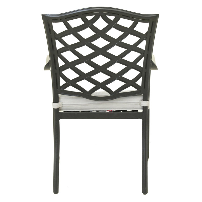 Mobilier de patio rectangulaire - fabrication en aluminium avec 6 fauteuils et trou de parasol 7 coussins confortables
