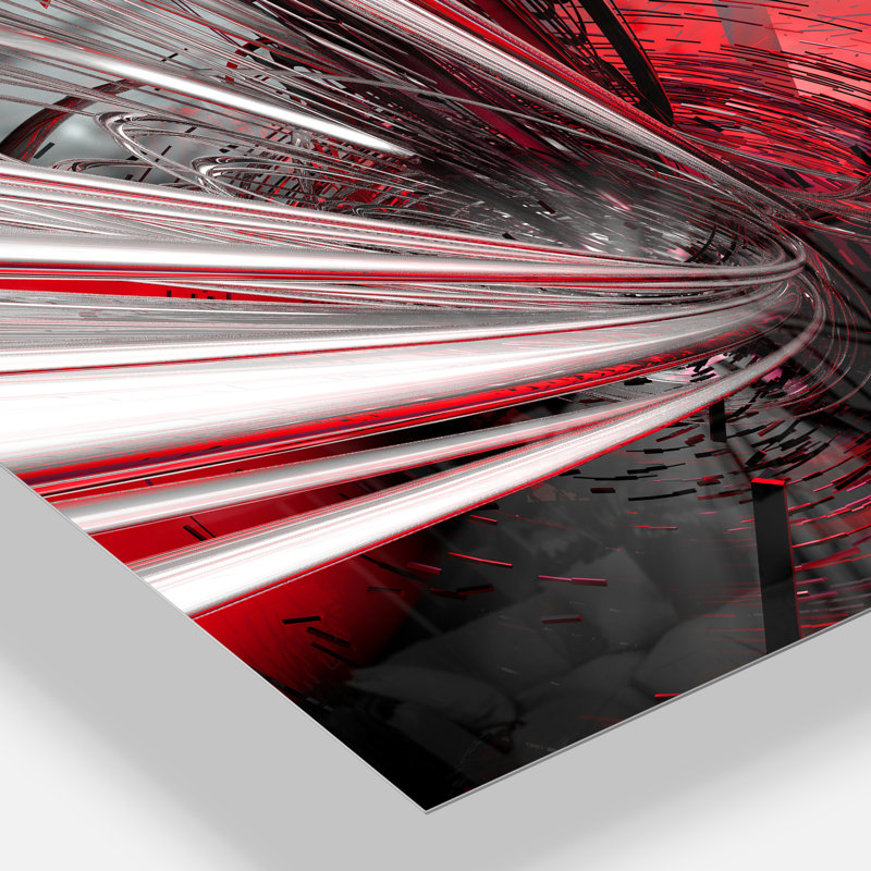 « Fractal 3D Deep into Middle » - Impression d'art graphique, H 30 po x l 40 po, Impression encadrée, Métal
