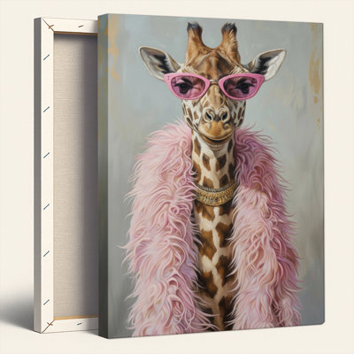 Girafe sur toile, reproduction d'art sur toile, ensemble de 1