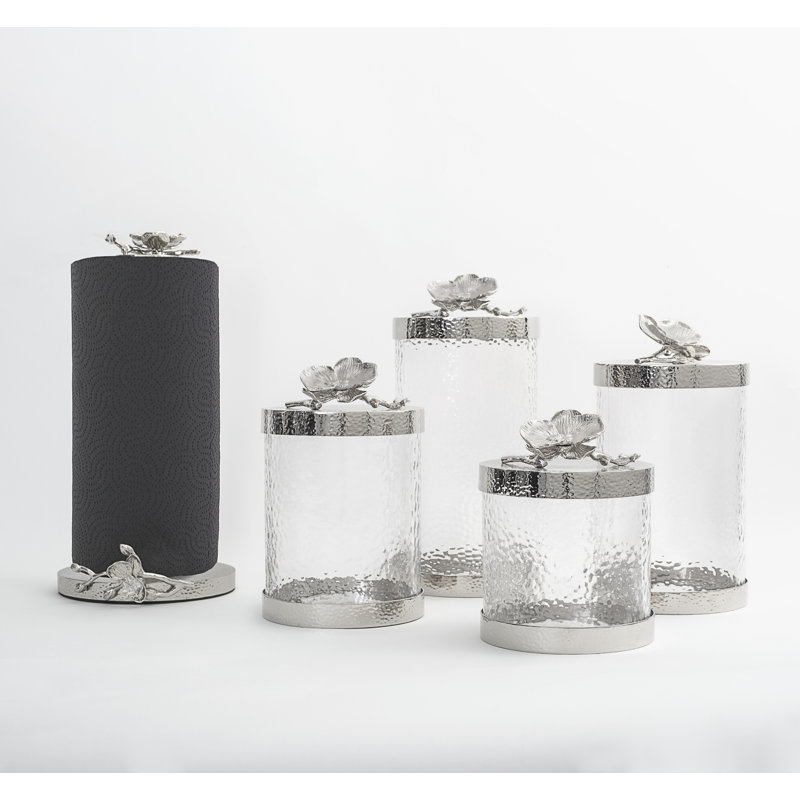 White Orchid Standing Paper Towel Holder
