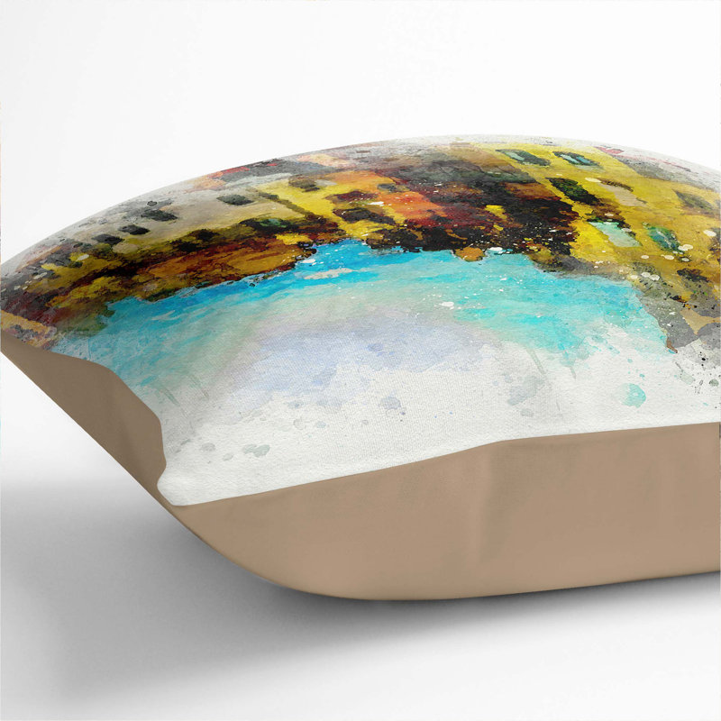 Square Throw Cushion, 55cm H x 55cm W x 20cm D, Stone