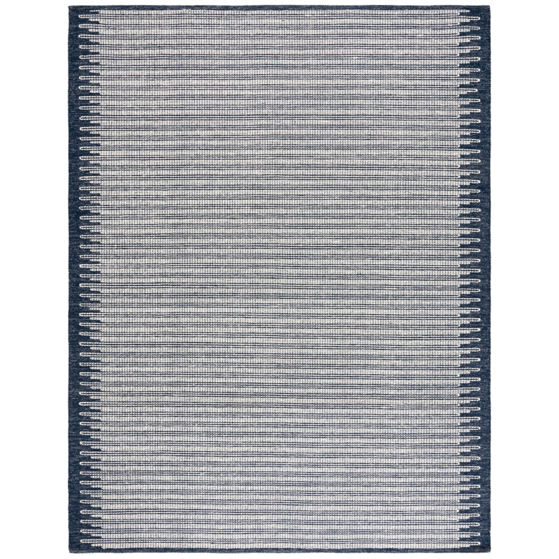 Tapis rayé en laine et coton Coghill, Rectangle 8 pi x 10 pi