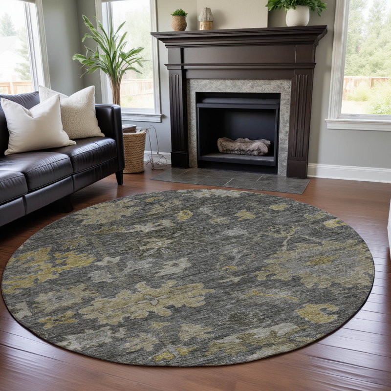 Premium Machine Washable Konopka AMF1108 Global Rug, Round 8'