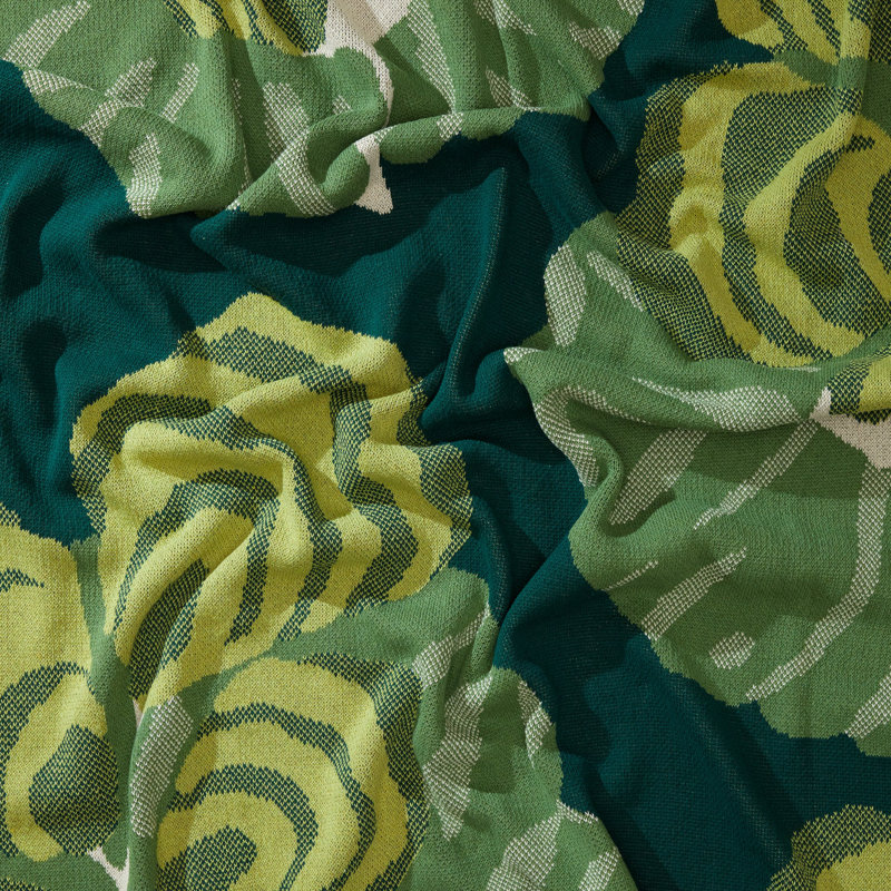 Mid Century Modern Throw Blanket, Green