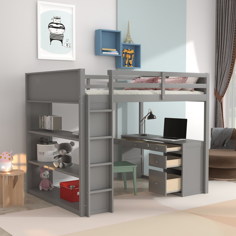 Lit pour enfant Tressa, gris