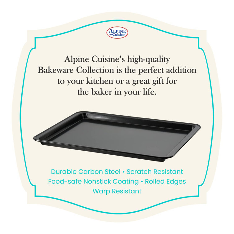 Alpine Cuisine Carbon Steel Cookie Sheet Mat Black Nonstick Coating 