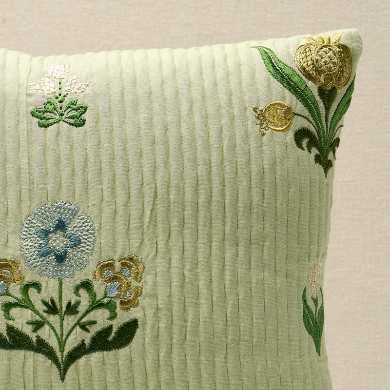 Coussin Elmslie, Motif floral vert