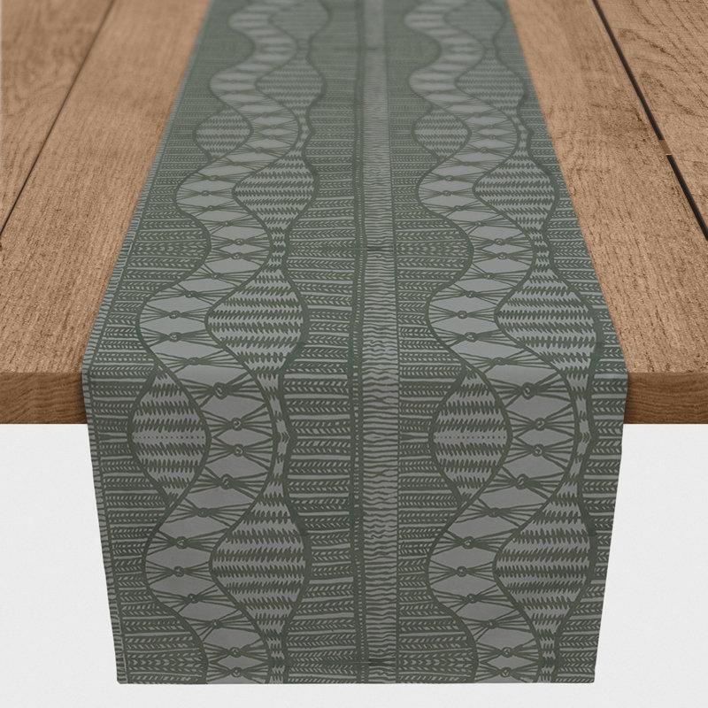Rectangular Chevron Table Runner, 72" x 16", Charcoal