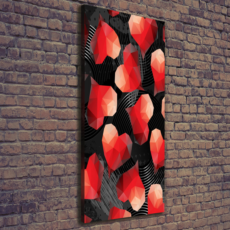 Geometric Hearts - Wrapped Canvas Print
