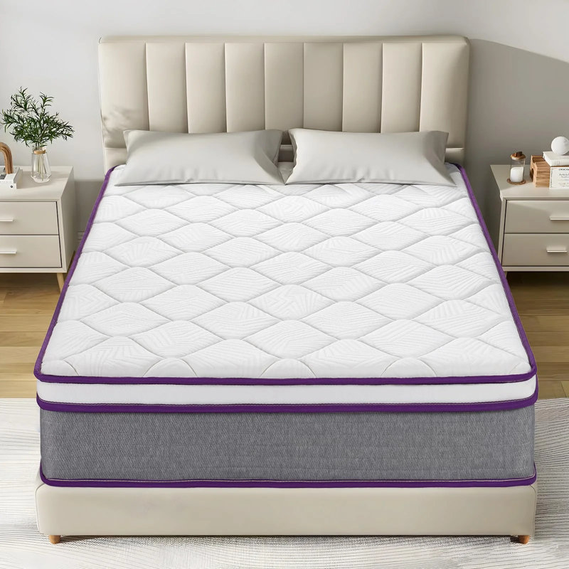 Full Mattress, 12 Inch Medium Firm Hybrid Mattress with Gel Memory Foam and Pocket Springs, Strong Edge Support Pressure Relief Breathable White Mattress in a Box for Bedroom