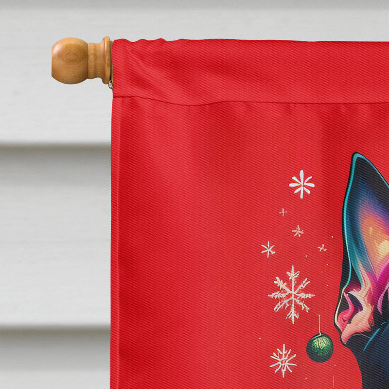 Drapeau de maison de Noël en polyester double face H 40 po x l 28 po