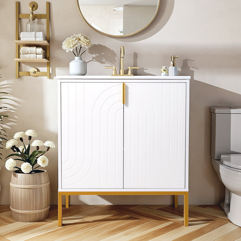 Meuble-lavabo simple 30 po blanc moderne