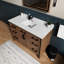48 po Meuble-lavabo large et rustique, système de tiroir et d'armoire à fermeture en douceur, six tiroirs pour un rangement abondant, structure en bois massif avec contreplaqué E0, installation simple entièrement assemblée, compatible avec le plateau vendu