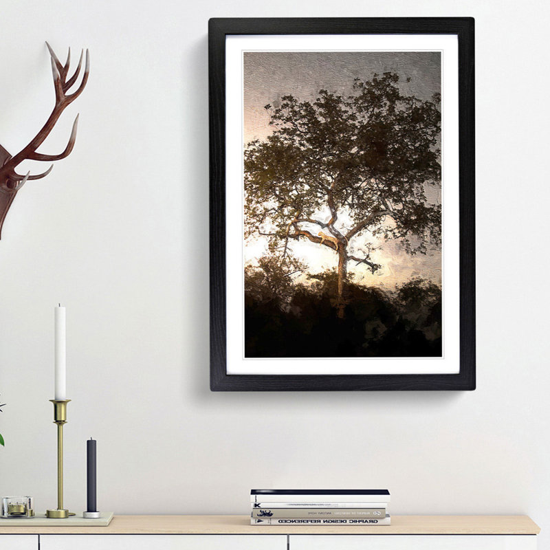 Leopard Siesta - Picture Frame Painting Print, 48cm H x 36cm W x 2cm D, Black Framed