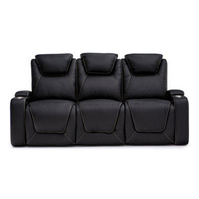 Upholstered Home Theater Seating with Cup Holder