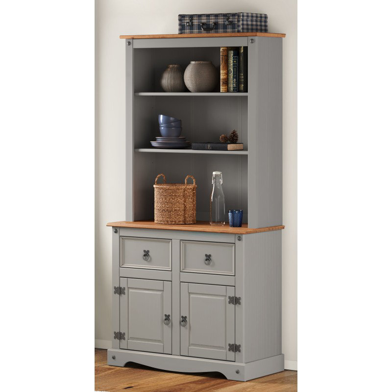 Annamary 87cm Sideboard with Bar Hutch, Grey