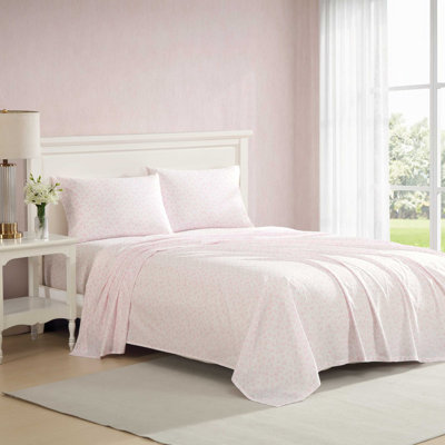 Laura Ashley Printed Cotton Percale Soft Lightweight Sheet Set