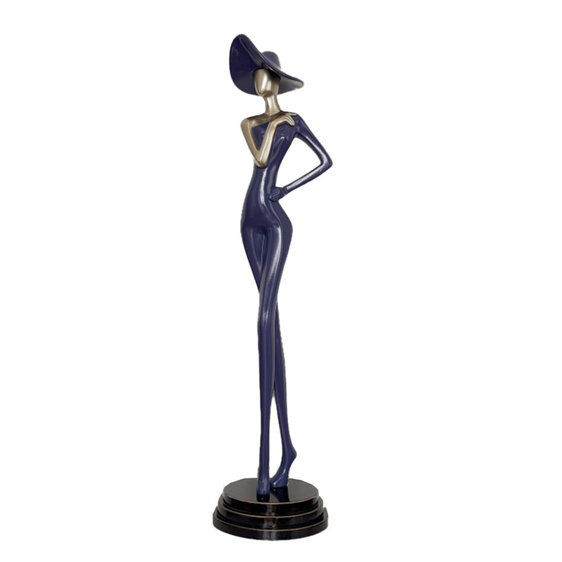Simple Sculpture Art Figure Fiberglass Resin Decoration Item, 31.5" H x 7.87" W x 7.09" D, Black/Purple