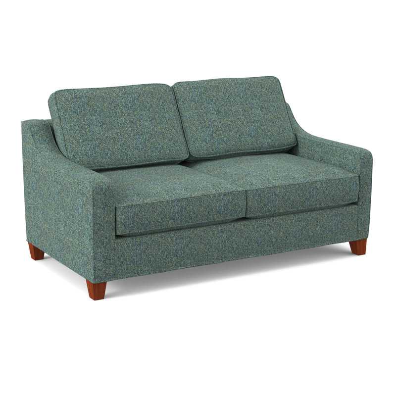 Clark 74" Square Arm Sofa with Reversible Cushions, BM Cherry, Connelly Peacock