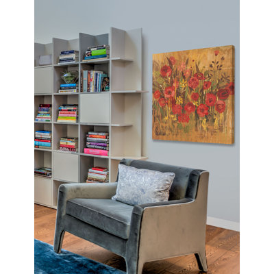 " Floral Frenzy Red V " by Alan Hopfensperger