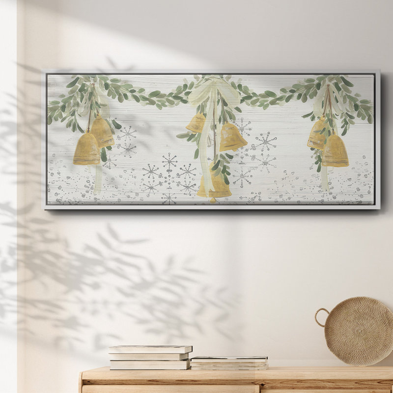 Holidy Bells- Framed Canvas, 8" H x 20" W