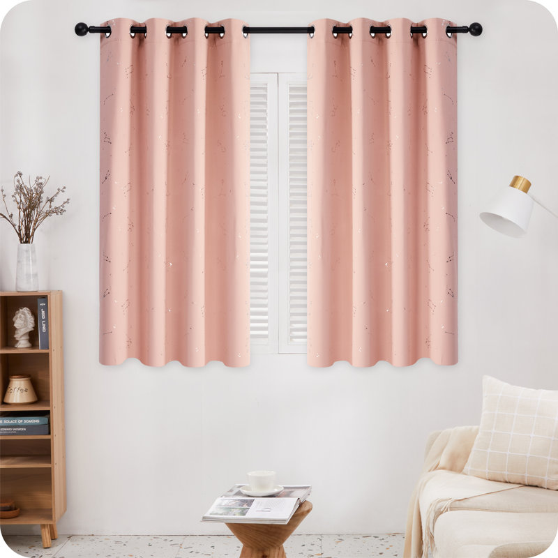 Radmilla Blackout Curtain Pair, 46cm Width x 138cm Drop, Coral Pink