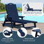 Chaise longue d'extérieur inclinable en poly avec roues et porte-gobelet Brighton (ensemble de 2)-120837544-120881935