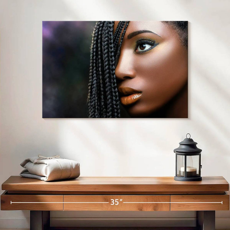 Sh Shoresworth, femme noire, beauté, H 32 po x l 48 po