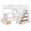 Lit superposé blanc avec espace de rangement et bureau supplémentaire - Organisez votre chambre à coucher efficacement sur des tiroirs simples dans un espace de transformation