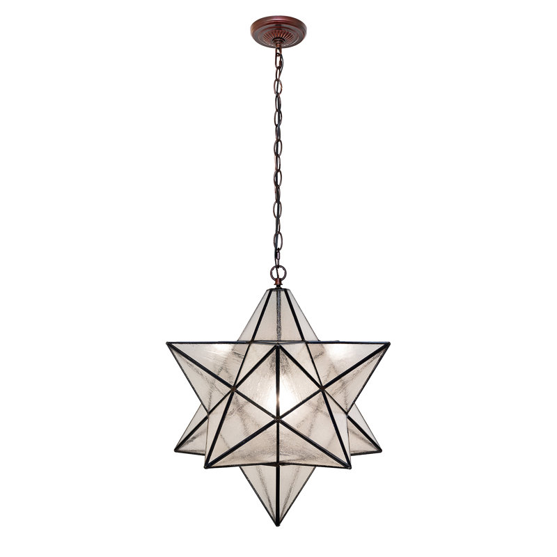 Meyda Tiffany & Stained Glass 1 - Light Pendant, 25" H x 21" W x 21" D, Clear Seedy