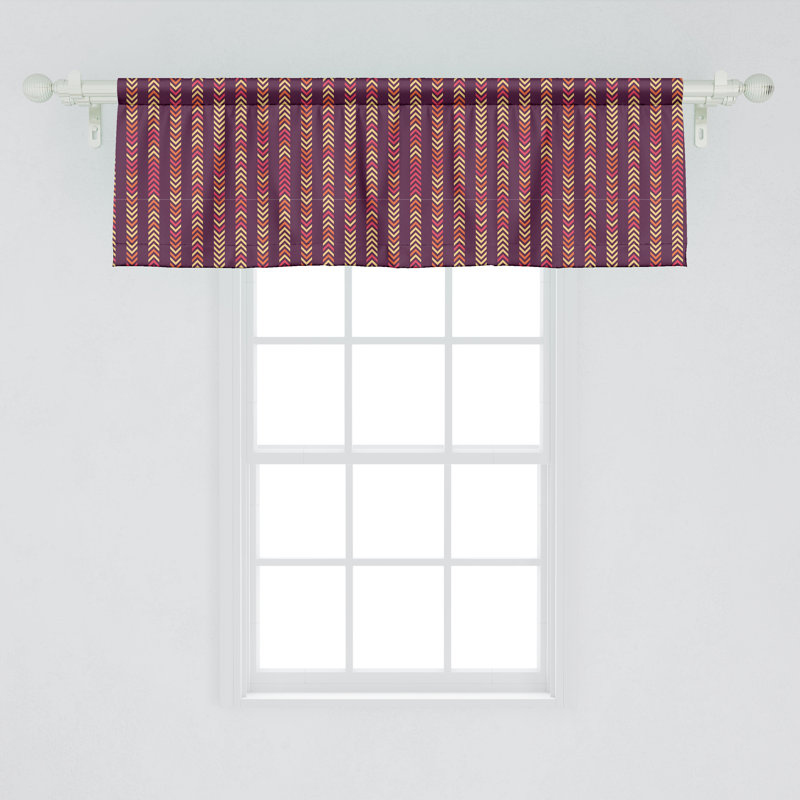 Ambesonne, cantonnière abstraite, ensemble de 2 motifs verticaux, prune et terre de Sienne brûlée_106630, L 54 po x L 18 po