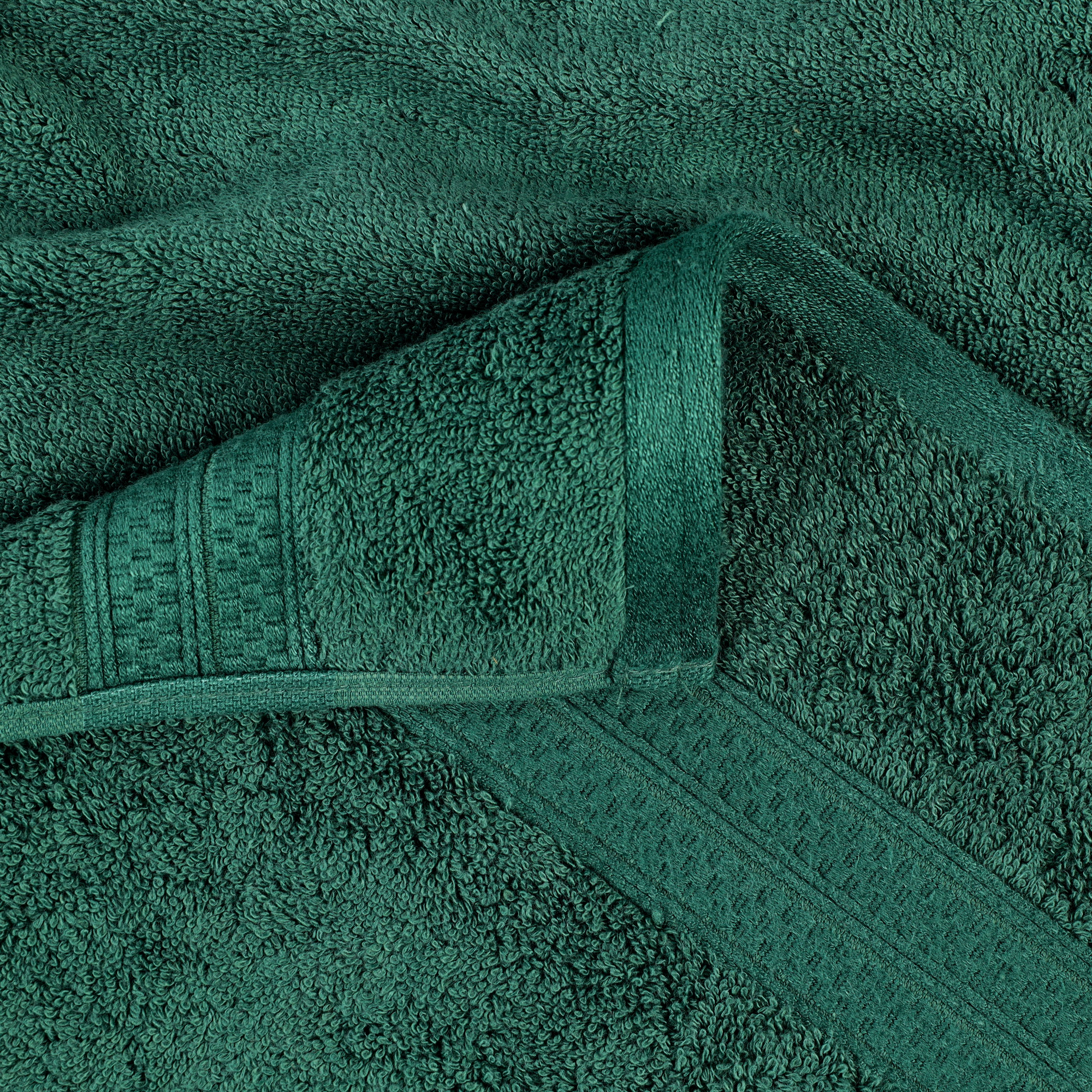 Nolhan 12 Piece Rayon from Bamboo Washcloth Towel Set, Hunter Green