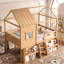 Lit mezzanine avec escalier de rangement AVELOR Playhouse, lit amusant pour enfants avec support à lattes, aucun sommier nécessaire-620506741-620506742