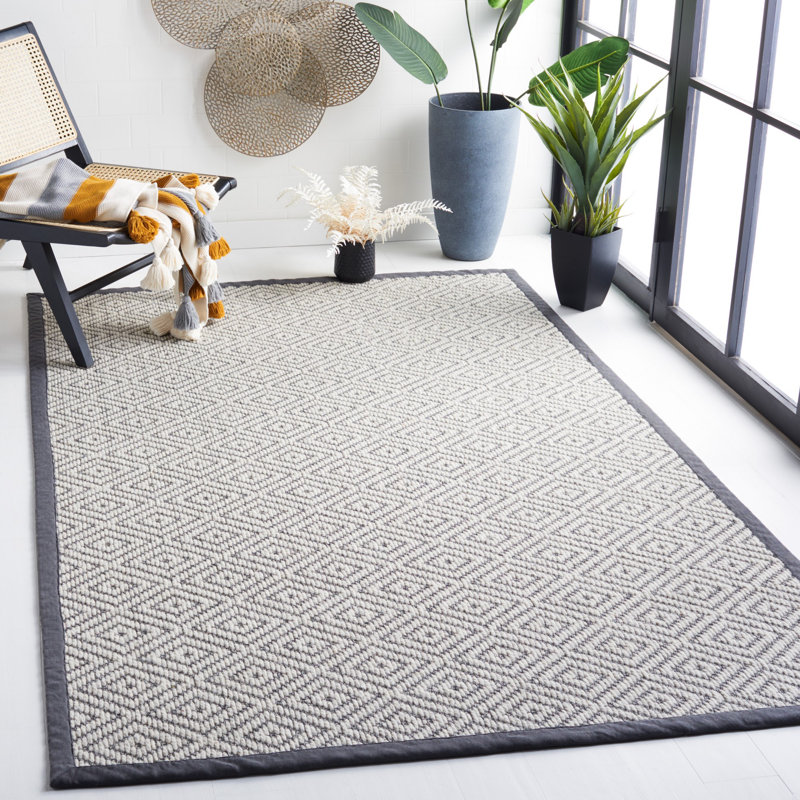 Tapis géométrique en laine et sisal Shellharbour Palm Beach, Rectangle 5 pi x 8 pi