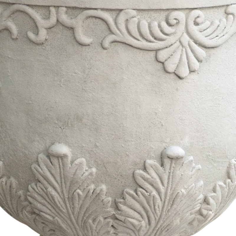 Pot à fleurs marocain en oxyde de magnésium, blanc antique, 17,09 x 20,72, pour les jardins intérieurs et extérieurs, aucun pot à assemblage blanc requis - oxyde, idéal pour
